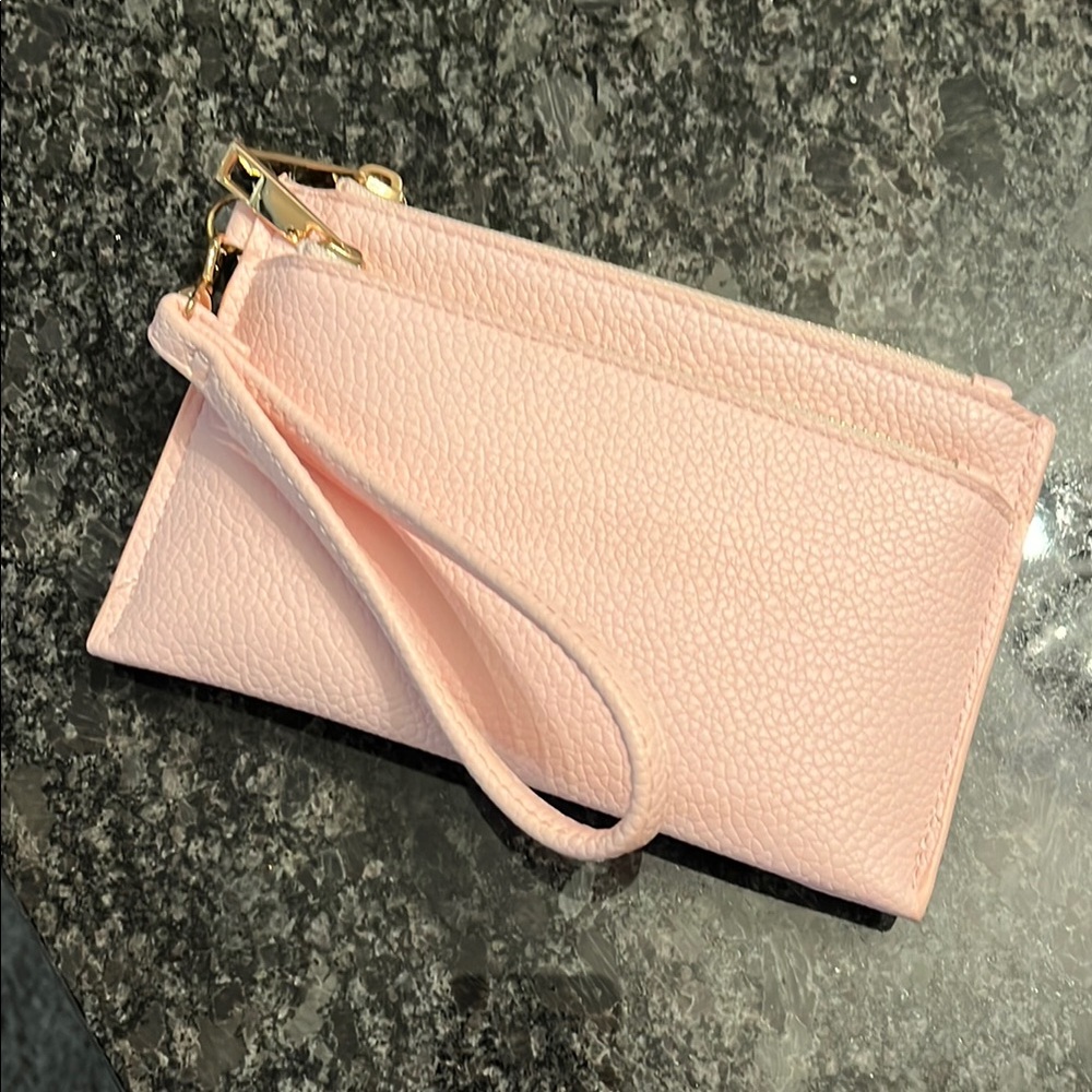A New Day Pink Pebbled Wristlet Clutch